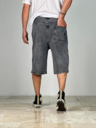 Premium Kalite Gri Bermuda Kot Şort COC1915