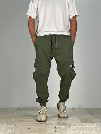Premium Kalite Büyük Cepli Yeşil Jogger Pantolon COC1911
