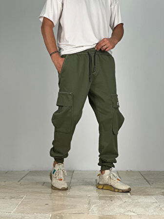 Premium Kalite Büyük Cepli Yeşil Jogger Pantolon COC1911