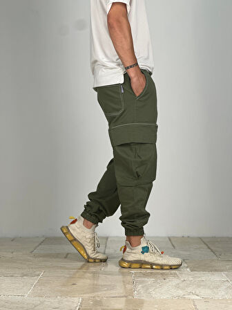 Premium Kalite Büyük Cepli Yeşil Jogger Pantolon COC1911
