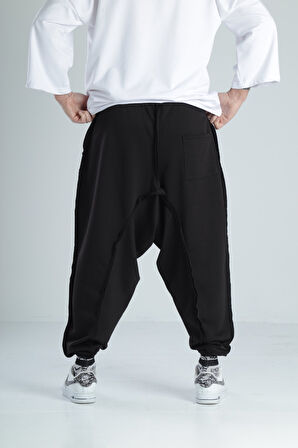 Pis Dikişli Siyah Spor Şalvar COC2098