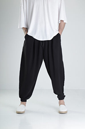 Pis Dikiş Siyah Pileli Yarım Şalvar COC2097