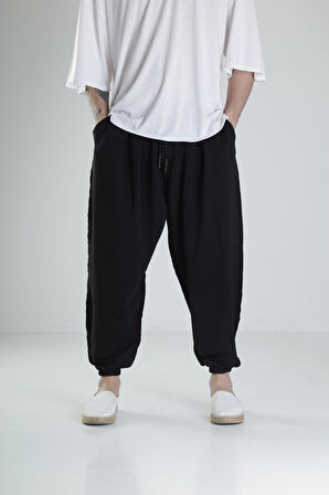 Pis Dikiş Siyah Pileli Yarım Şalvar COC2097