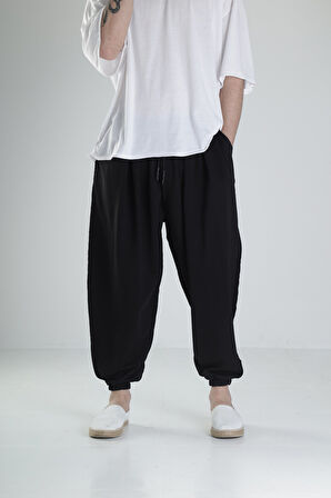 Pis Dikiş Siyah Pileli Yarım Şalvar COC2097