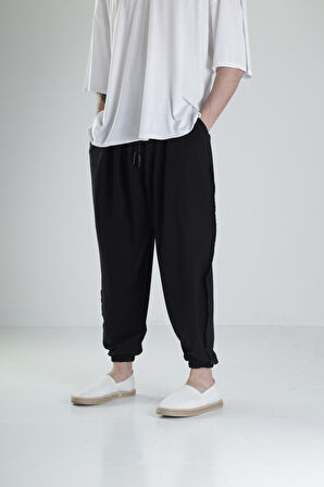 Pis Dikiş Siyah Pileli Yarım Şalvar COC2097