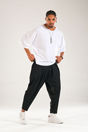 Siyah Pileli Yarım Şalvar COC2096