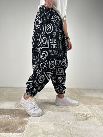 Pileli Spiral Desenli Yarım Şalvar COC2095