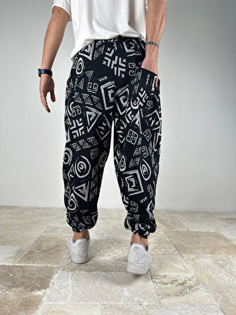 Pileli Spiral Desenli Yarım Şalvar COC2095