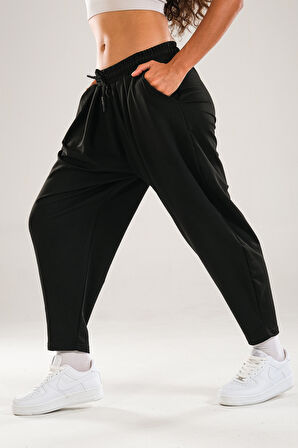 Pileli Siyah Jogger Pantolon COC2094