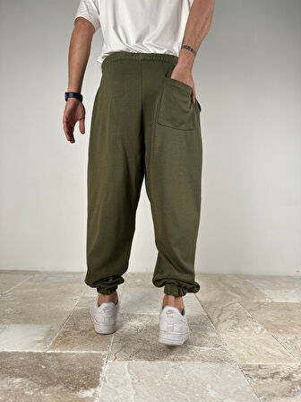 Pileli Haki Yarım Şalvar COC2090