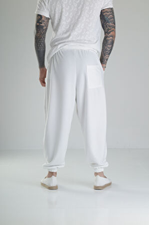 Pileli Beyaz Yarım Şalvar COC2088