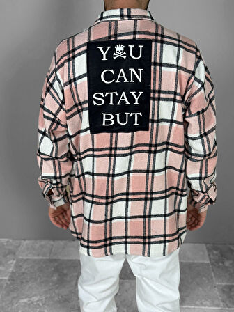 Pembe Siyah Çizgili Oduncu Gömlek COC2087