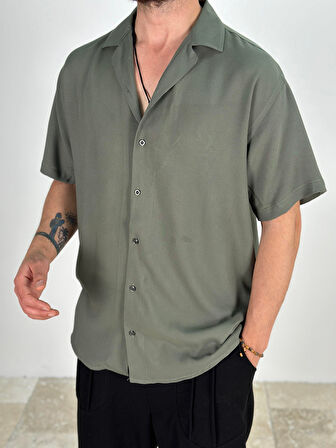 Pamuk Kumaş Haki Gömlek COC2084