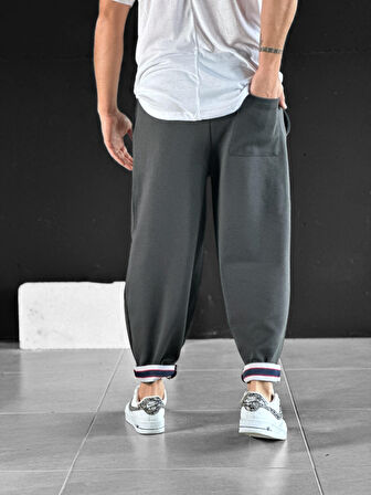 Paça Detaylı Füme Boyfriend Pantolon COC2078