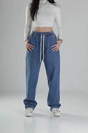 Kadın Koyu Mavi Baggy Kot Pantolon COC2038