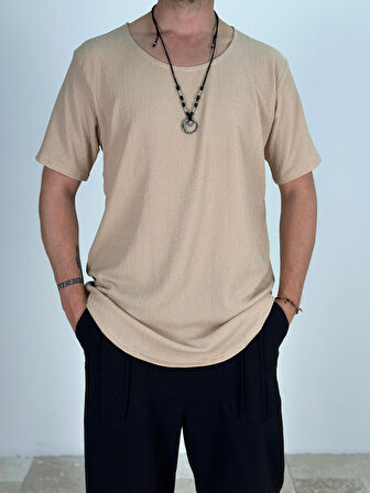 Lycralı Bej T-Shirt COC2029