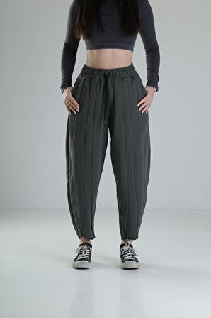 Likralı Yeşil Tasarım Pantolon COC2028