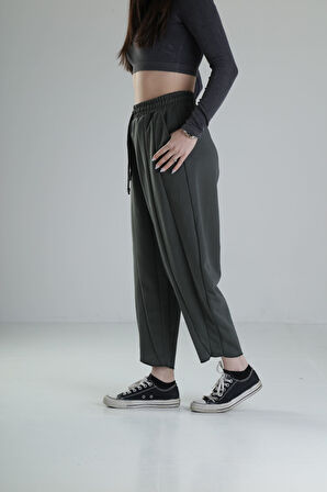 Likralı Yeşil Tasarım Pantolon COC2028