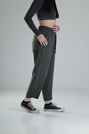 Likralı Yeşil Tasarım Pantolon COC2028