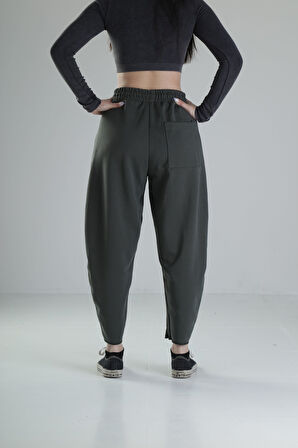 Likralı Yeşil Tasarım Pantolon COC2028