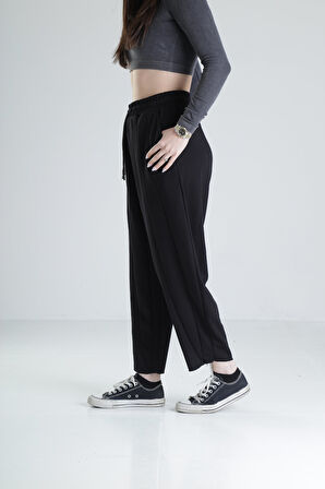 Likralı Siyah Tasarım Pantolon COC2027