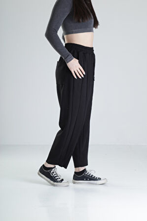 Likralı Siyah Tasarım Pantolon COC2027