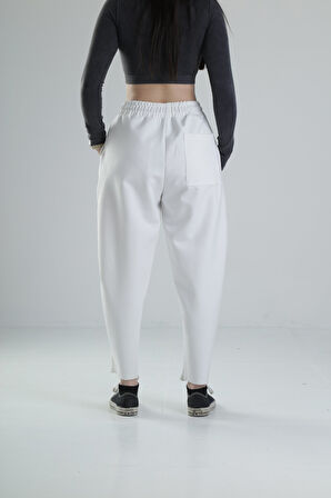 Likralı Ekru Tasarım Pantolon COC2023