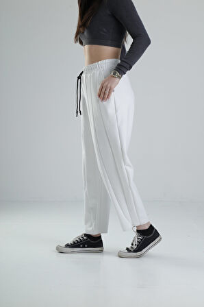 Likralı Ekru Tasarım Pantolon COC2023