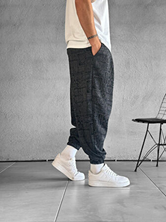 Lahit Desenli Lazer Kesim Pileli Yarım Şalvar COC2017