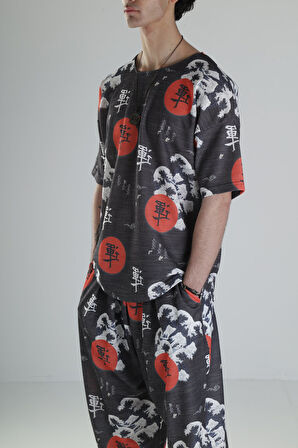 Kırmızı Chinese Desenli Takım COC2013