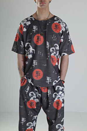 Kırmızı Chinese Desenli Takım COC2013