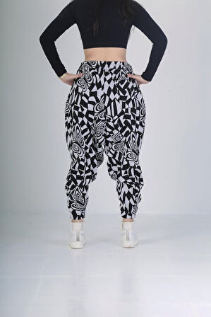 Kalpli Desenli Üç İplik Spor Şalvar COC2171