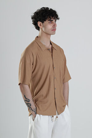 Kahverengi Bürümcük Gömlek COC2162