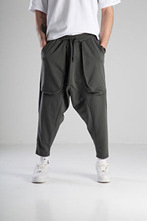 Haki Double Face Avangard Şalvar COC2131