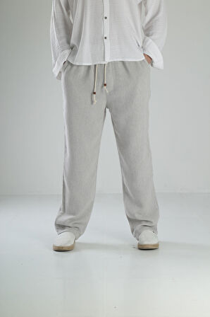 Gri Keten Pantolon COC2119