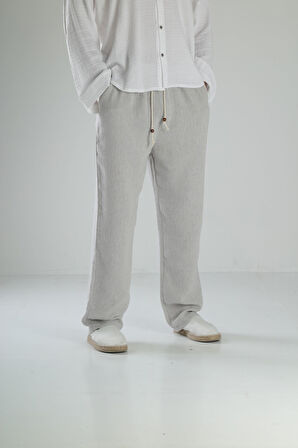 Gri Keten Pantolon COC2119