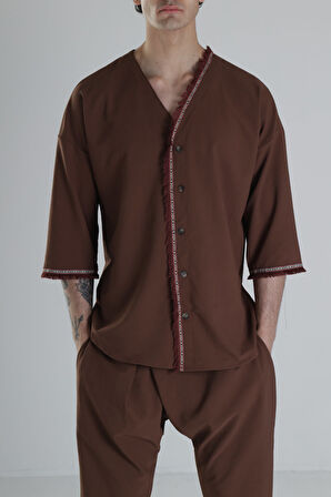 Gofre Kumaş Kahverengi Takım COC2107