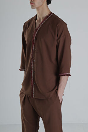 Gofre Kumaş Kahverengi Takım COC2107