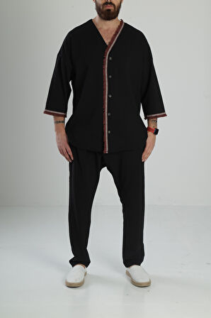 Gofre Kumaş Siyah Takım COC2104