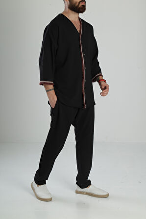 Gofre Kumaş Siyah Takım COC2104