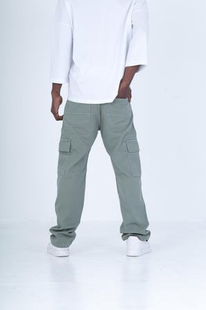 Gabardin Kumaş Su Yeşili Baggy Pantolon COC2300