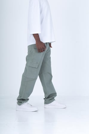 Gabardin Kumaş Su Yeşili Baggy Pantolon COC2300