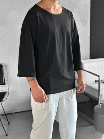 Fakir Kol Siyah Bohem T-Shirt COC2274