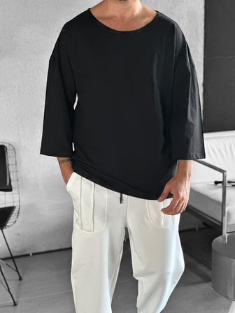 Fakir Kol Siyah Bohem T-Shirt COC2274