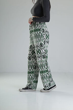 Etnik Yeşil Baggy Pantolon COC2264