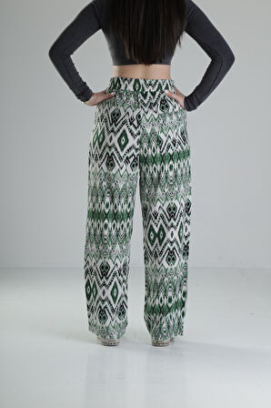 Etnik Yeşil Baggy Pantolon COC2264