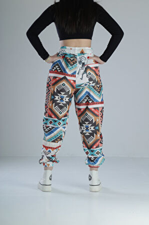 Etnik Desenli Pileli Yarım Şalvar COC2246