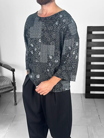 Etnik Desenli Fakir Kol Sweat COC2234