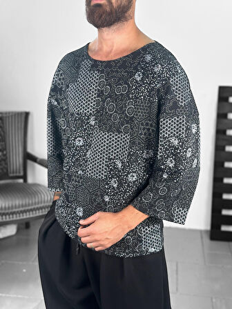 Etnik Desenli Fakir Kol Sweat COC2234