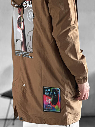 Erkek Premium Kalite Paraşüt Kumaş Taba Ceket COC2206